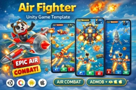 Air Fighter Unity Game Template – Airplane Shooting Game with AdMob Integration