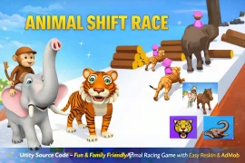 Animal Shift Race Unity Source Code – Fun Animal Transform Runner Game