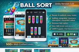 Ball Sort Puzzle Unity Game Source Code – 500+ Levels with AdMob