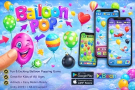 Balloon Pop Unity Game Source Code – Fun Kids Arcade Game Template