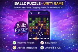 Ballz Puzzle Unity Game Source Code – Block Breaker Mobile Game for Android & iOS