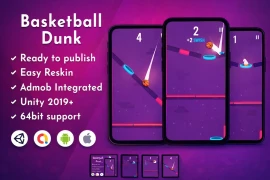 Basketball Dunk Unity Game Source Code with AdMob Integration