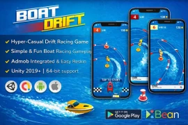 Boat Drift Unity Game Source Code – Hyper Casual Racing Game Template