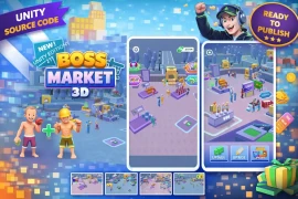Boss Market 3D Unity Game Source Code – Idle Shop Simulator with Full Project