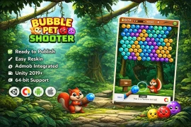 Buy Bubble Pet Shooter Unity Game – Mobile Ready with AdMob & Easy Customization