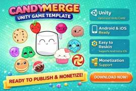 Candy Merge Unity Game Template – Ready to Publish & Monetize