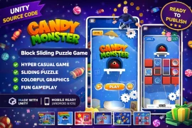 Candy Unblock Puzzle Game – Unity Source Code with Hyper Casual Game