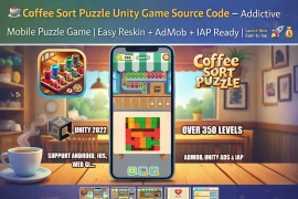 Coffee Sort Puzzle Unity Game Source Code – Addictive Sorting Game
