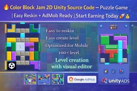 Color Block Jam 2D Unity Source Code – Addictive Puzzle Game  Easy Reskin