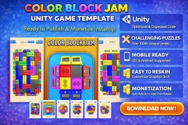 Color Block Jam 3D Puzzle – Addictive Unity Game Template