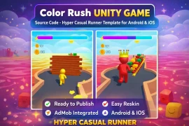 Color Rush Unity Game Source Code – Hyper Casual Runner Template