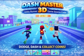Dash Master 3D Unity Game Source Code – Endless Runner Template