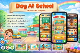 Day At School Unity Game Template – Educational Game with AdMob Integration