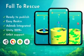 Fall To Rescue Unity Game Source Code  AdMob Integrated Android Game Template
