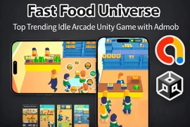 Fast Food Universe Unity Game Source Code  Idle Arcade Restaurant Game Project