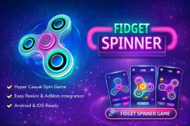 Fidget Spinner Unity Game Template – Hyper Casual Spin Game with AdMob