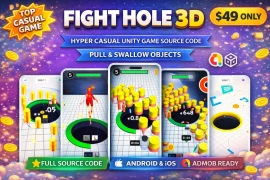 Fight Hole 3D Game – Unity Hyper Casual Game Source Code with AdMob