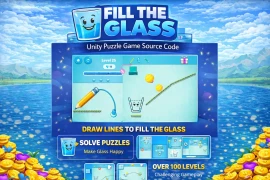 Fill The Glass Puzzle Game – Draw & Solve Unity Source Code