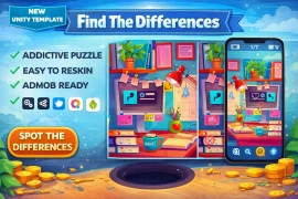 Find The Differences Game – Unity Source Code  Addictive Puzzle Mobile Game