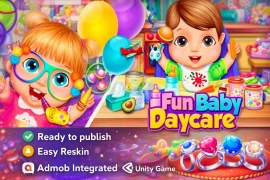 Fun Daycare Game Unity Source Code  Babysitter & Kids Care Game with Ads