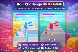 Hair Challenge Unity Game Source Code – Hyper Casual Runner Template