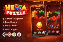 Hexa Puzzle Blocks Unity Source Code – Build & Monetize Fast