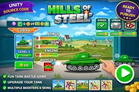 Hills of Steel Tank Battle Game – Unity Source Code (Android & iOS)