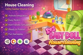House Cleaning Unity Game Source Code – Fun Simulation Game Template