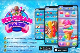 Ice Cream Maker Unity Game Source Code – Fun Cooking Game Template