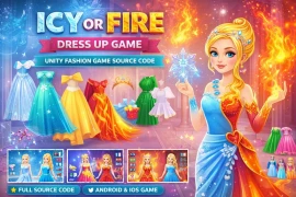 Icy or Fire Dress Up Game – Unity Mobile Game Source Code