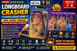 Longboard Crasher Game Source Code Trending Hyper Casual Unity Game