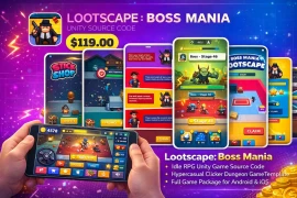 Lootscape Boss Mania Unity Game Source Code – Idle RPG Clicker Mobile Game