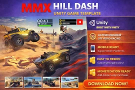 MMX Hill Dash – Off-Road Racing Unity Game Template 3D Car Driving Game