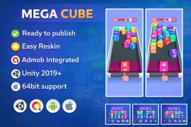 Mega Cube Unity Game – Addictive Number Merge Puzzle with AdMob Integration