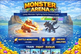 Monster Arena Unity Game – Battle, Train & Evolve Monsters Source Code
