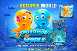 Octopus World Unity Source Code – Addictive Underwater Puzzle Game