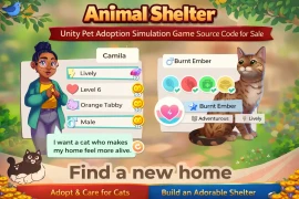 Pet Adoption Simulator Game – Animal Shelter Cat Rescue Unity Project