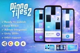 Piano Tiles Unity Game Source Code – AdMob Integrated Mobile Game Template