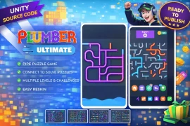 Plumber Ultimate Unity Game Source Code – Pipe Puzzle Game with Full Project