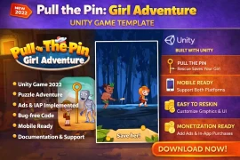 Pull the Pin Girl Adventure – Rescue Puzzle Game Unity Template