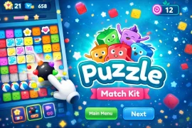 Puzzle Match 3 Game Kit – Unity Source Code for Android & iOS