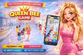Queen Bee Game – Unity Mobile Game Source Code with Trending Gameplay