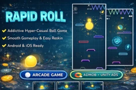 Rapid Roll Unity Game Template – Addictive Hyper Casual Ball Game with AdMob