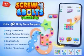 Screw Puzzle Game 3D – Addictive Screw & Bolt Puzzle  Unity Template