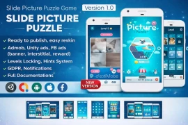 Slide Picture Puzzle Unity Game – Full Source Code with AdMob Integration