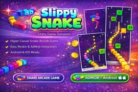 Slippy Snake Unity Game Template – Hyper Casual Snake Arcade with AdMob
