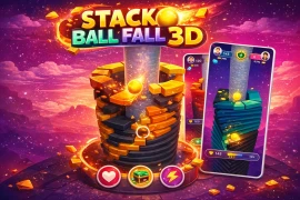 Stack Ball Helix Tower Game – Hyper Casual Ball Drop Mobile Game UI