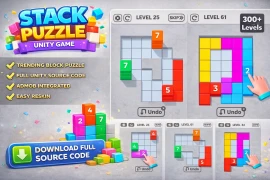 Stack Puzzle - Trending Unity GameStack Puzzle Game Unity Template – 300+ Levels Block Puzzle