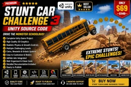 Stunt Car Challenge Unity Source Code – Extreme Car Game with AdMob & IAP
