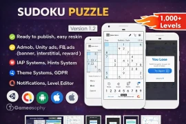 Sudoku Puzzle Unity Game – Complete Source Code with AdMob & IAP Integration